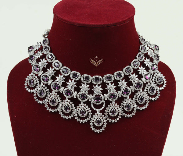 Diamond delicacy lavender necklace set