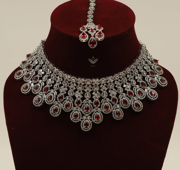 Gemstone galaxy ruby necklace set