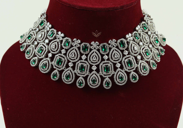 Timeless treasure emerald necklace set