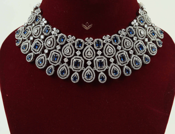 Timeless treasure sapphire blue necklace set