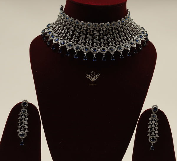 Velvet serenade sapphire blue necklace set