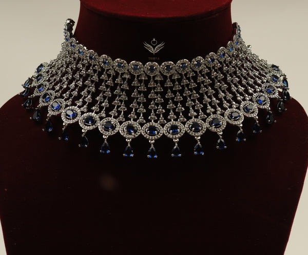 Velvet serenade sapphire blue necklace set