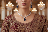 Aurora Sapphire Blue Necklace Set with Earrings