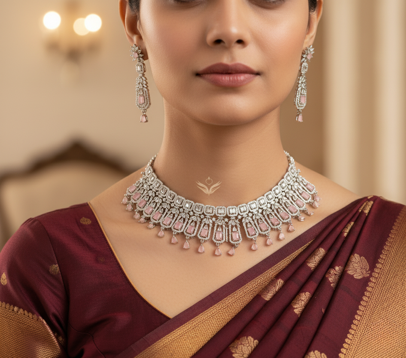 Bridal Ruby Diamond Necklace