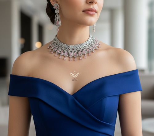 Bridal Ruby Diamond Necklace