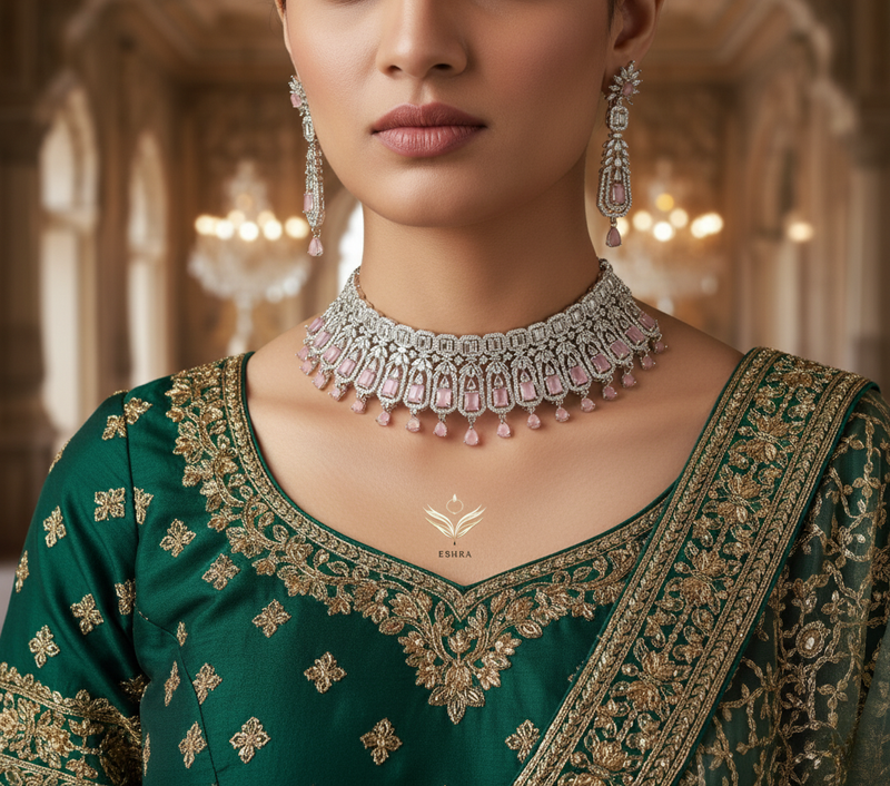 Bridal Ruby Diamond Necklace