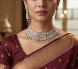Azure dreamscape white necklace set