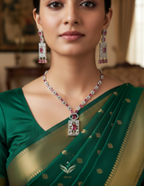 Blossom Breeze Ruby Designer Necklace Set