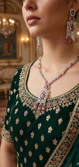 Blossom Breeze Ruby Designer Necklace Set