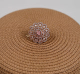 Carter Pink Peacock Feather Ring