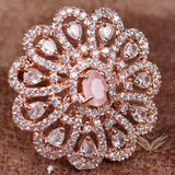 Carter Pink Peacock Feather Ring