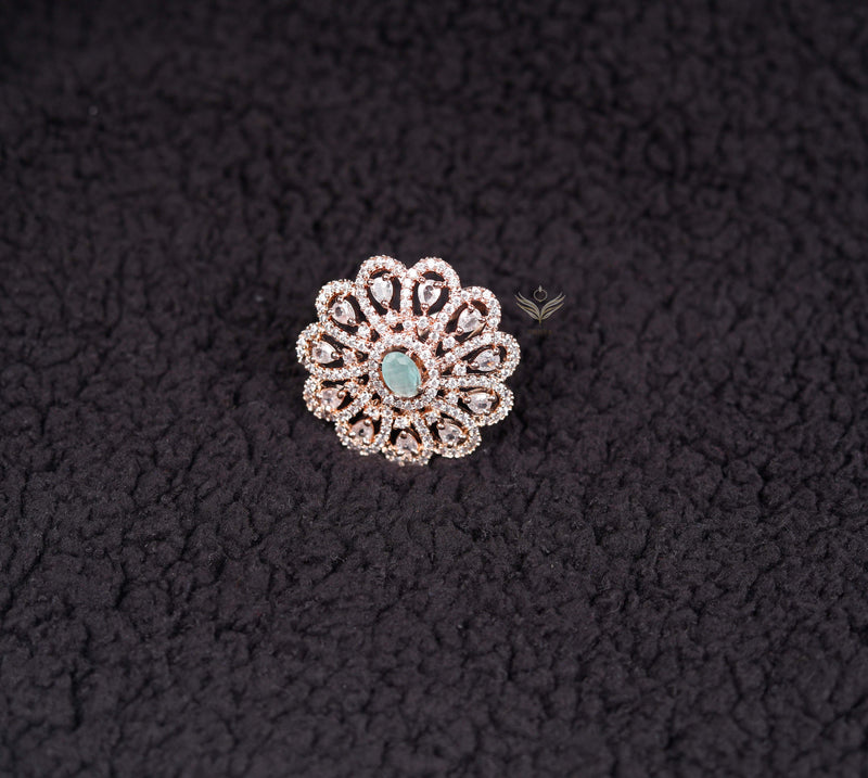 Ebhra Peacock Feather Finger Ring