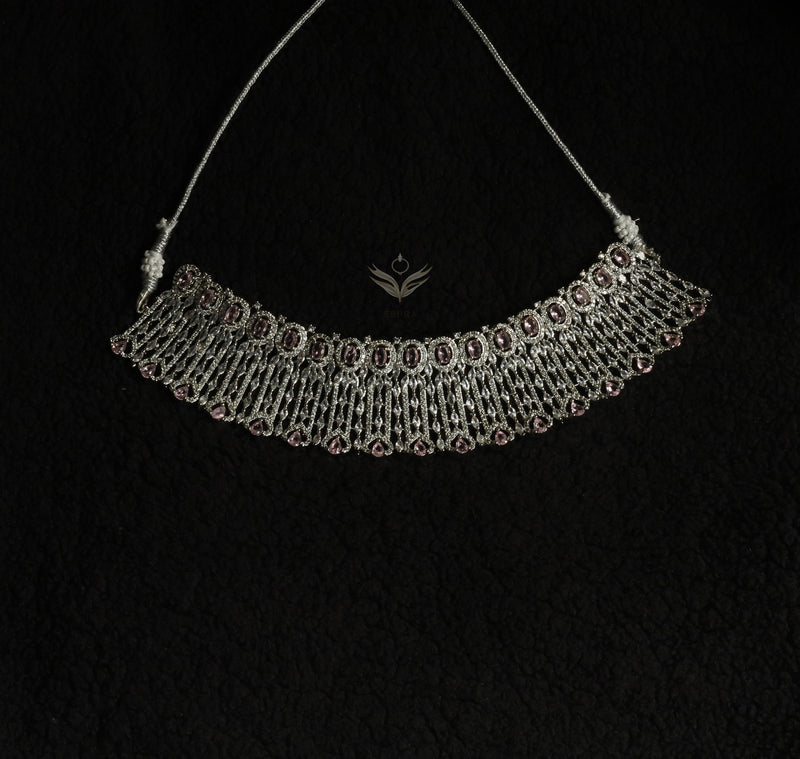 Coral cadenza pink necklace set