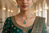 Crystal Euphoria Green Necklace set