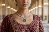 Crystal Euphoria Mint Green Necklace set