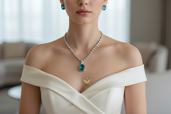 Crystal Euphoria Mint Green Necklace set