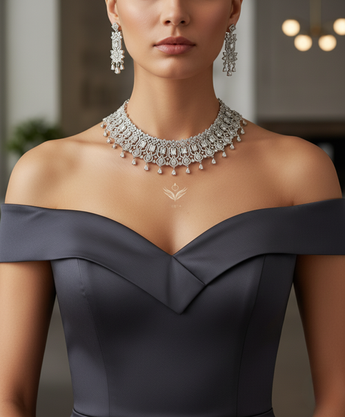 Delicate dreams white necklace set