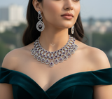 Diamond delicacy lavender necklace set