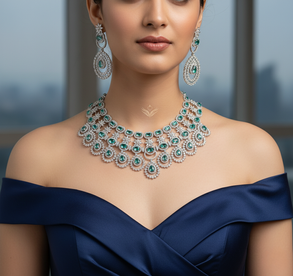 mint green necklace set