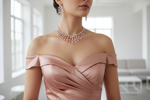 Diamond whisper necklace set