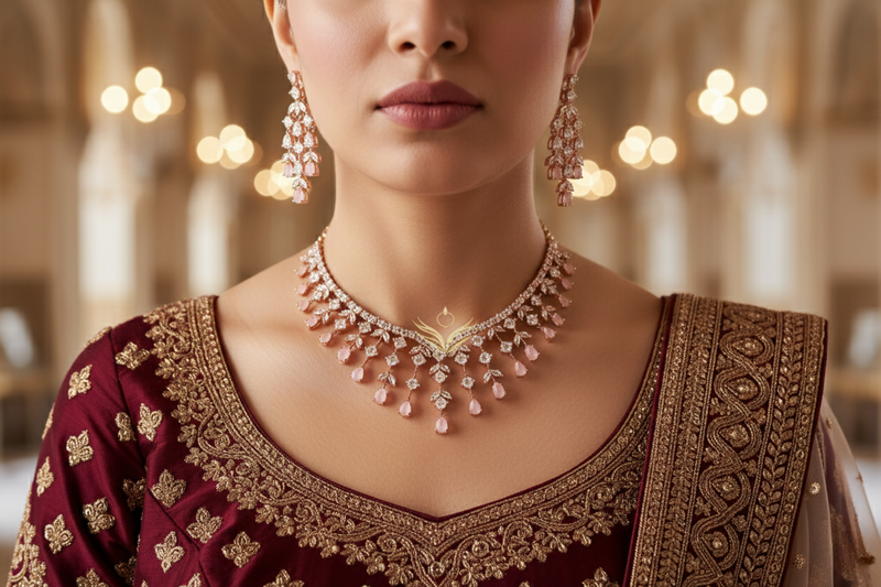 Diamond whisper necklace set