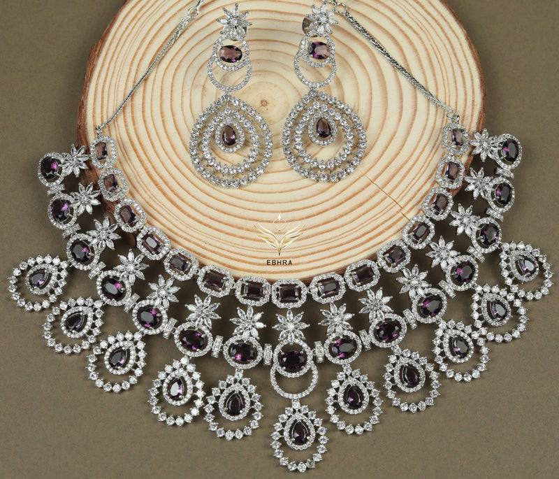 Diamond delicacy lavender necklace set