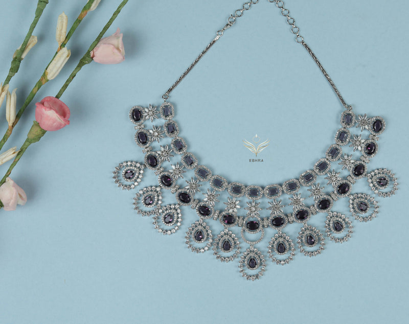 Diamond delicacy lavender necklace set