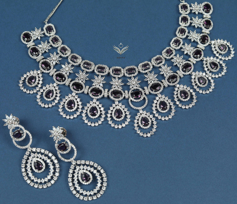 Diamond delicacy lavender necklace set