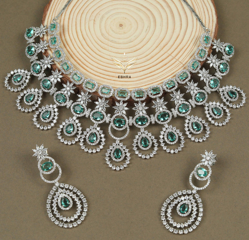 Mint Green Necklace Set with Earring