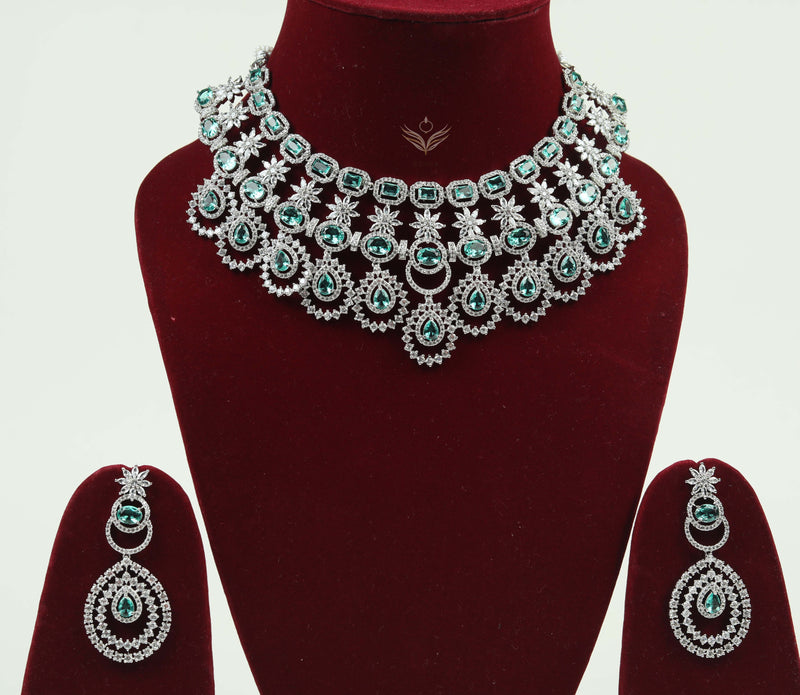 Ebhra Mint Green Necklace set