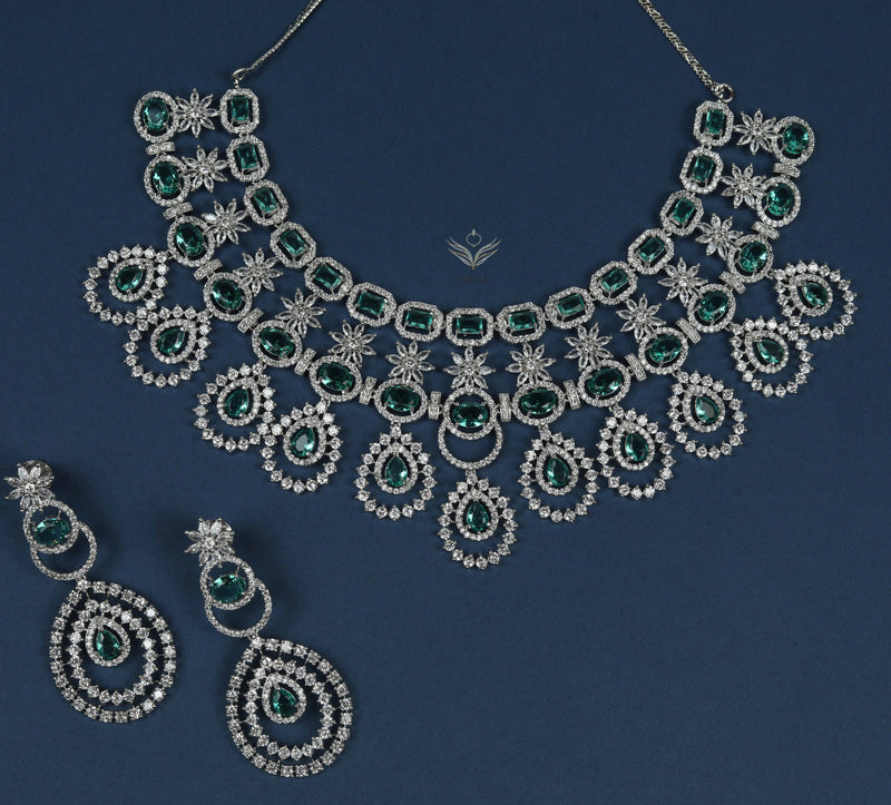 mint green necklace set