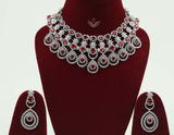 Ruby Diamond Necklace Set with Earring
