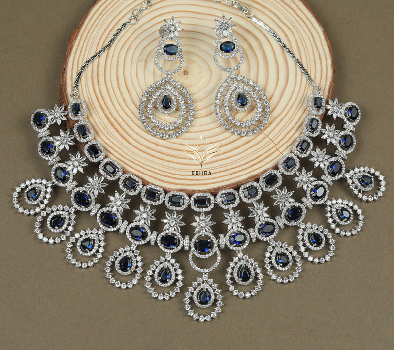 Sapphire Necklace with Earring