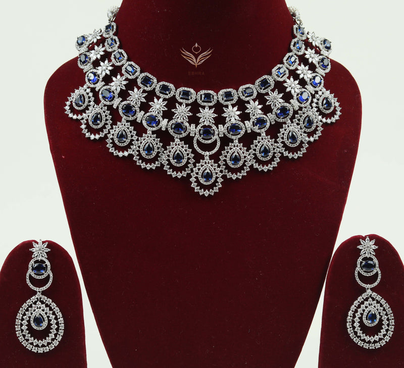 Ebhra Sapphire Necklace Set