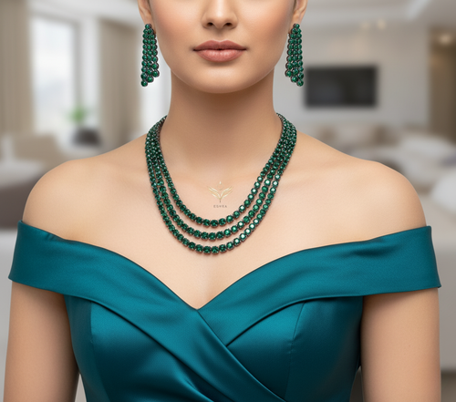 Emerald essence necklace set