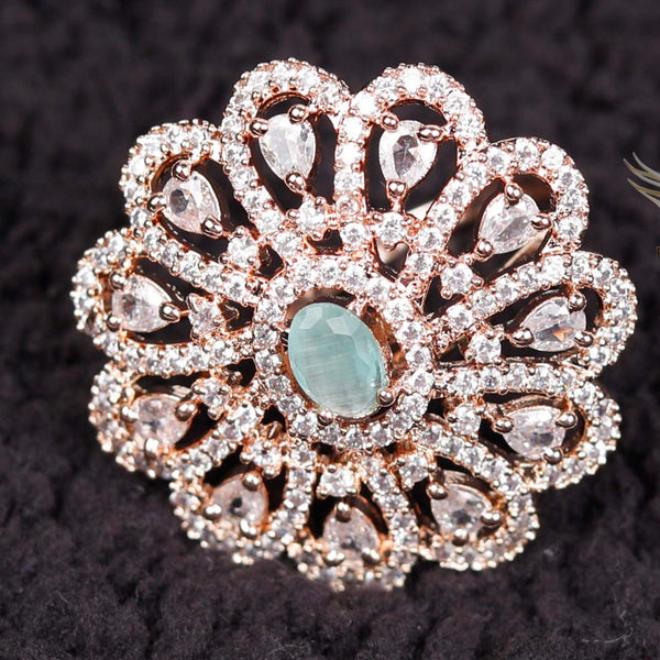 Peacock Feather Finger Ring