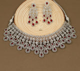 Gemstone galaxy ruby necklace set