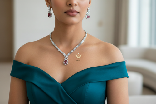 Gilded Twilight Ruby Necklace Set