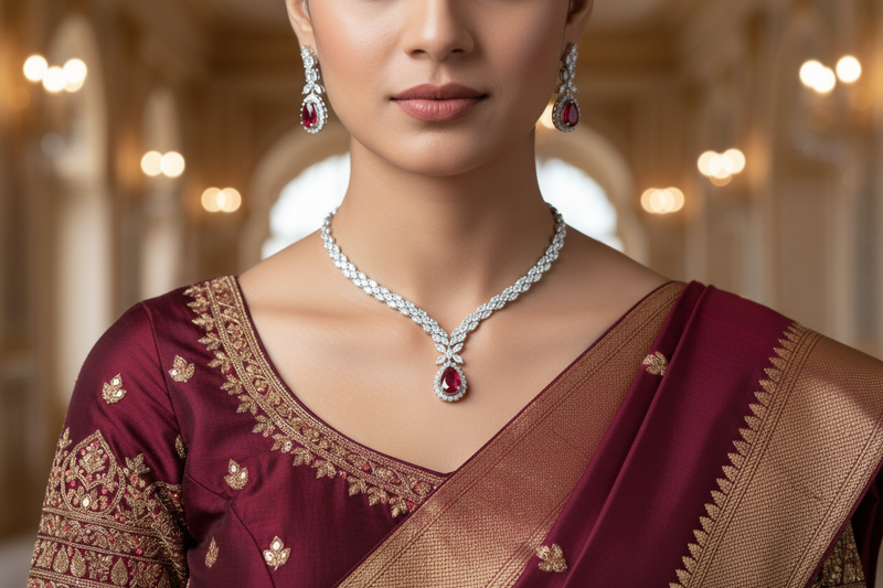 Gilded Twilight Ruby Necklace Set
