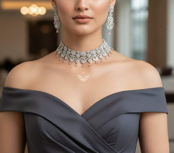 Iridescent illusion necklace set