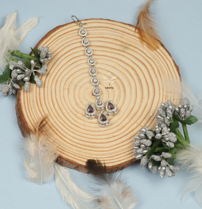 Lavender crystal current necklace set
