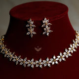 Lilac Lace Necklace Set - Gold
