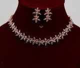 Lilac Lace Necklace Set- Rose Gold