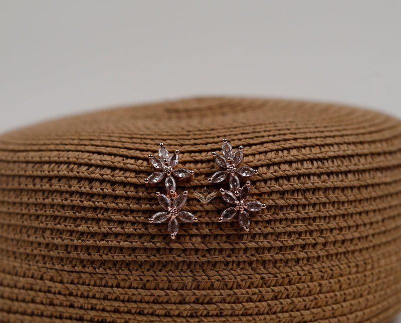 Lilac Lace Necklace Set- Rose Gold