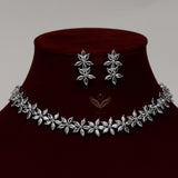 Lilac Lace Necklace Set- Silver