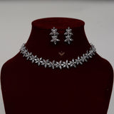 Lilac Lace Necklace Set- Silver