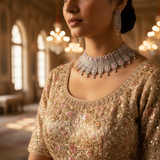 Lustrous lace necklace set