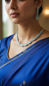 Mystic Moonstone Pastel Green CZ Choker Set