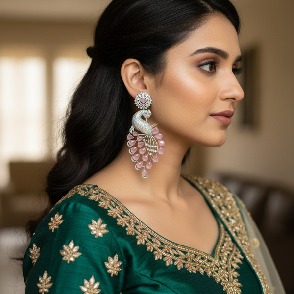 Peacock Earring Pink