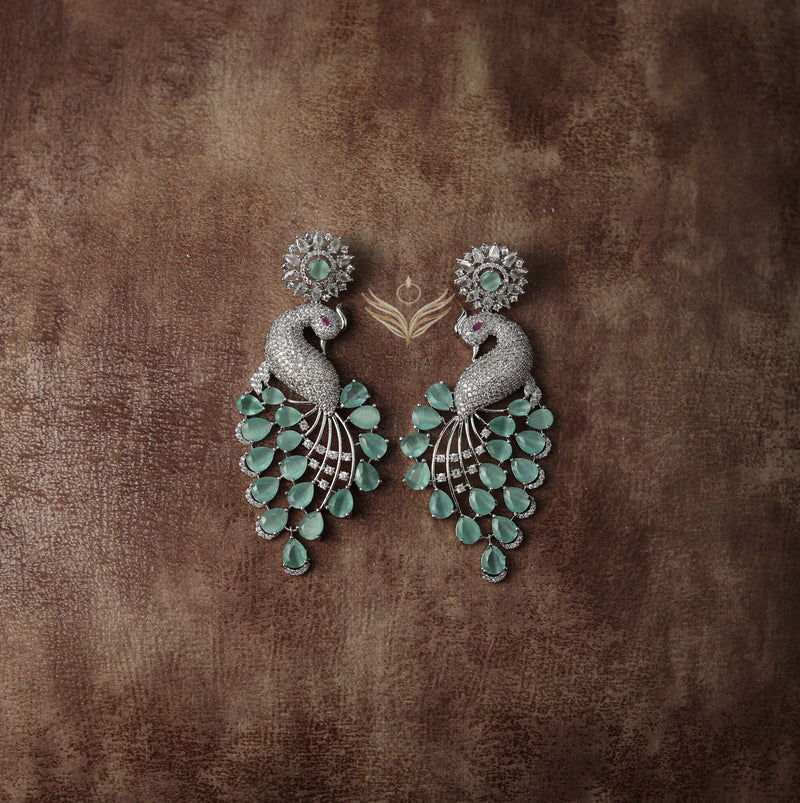 Peacock Earring Mint Green